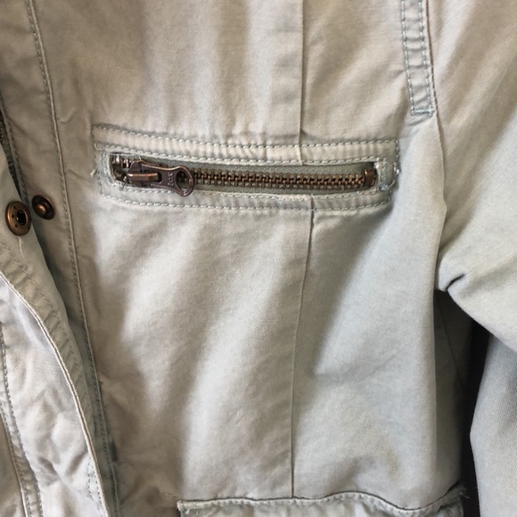 GAP Factory Khaki Cotton Canvas Military Utility Style Green Jacket Y2K XS - Picture 3 of 8